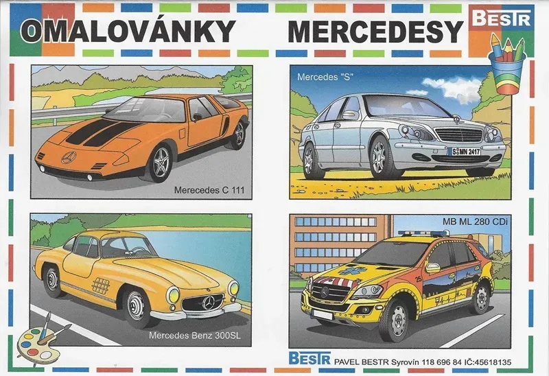 Omaľovánky Bestr A5 Mercedesy